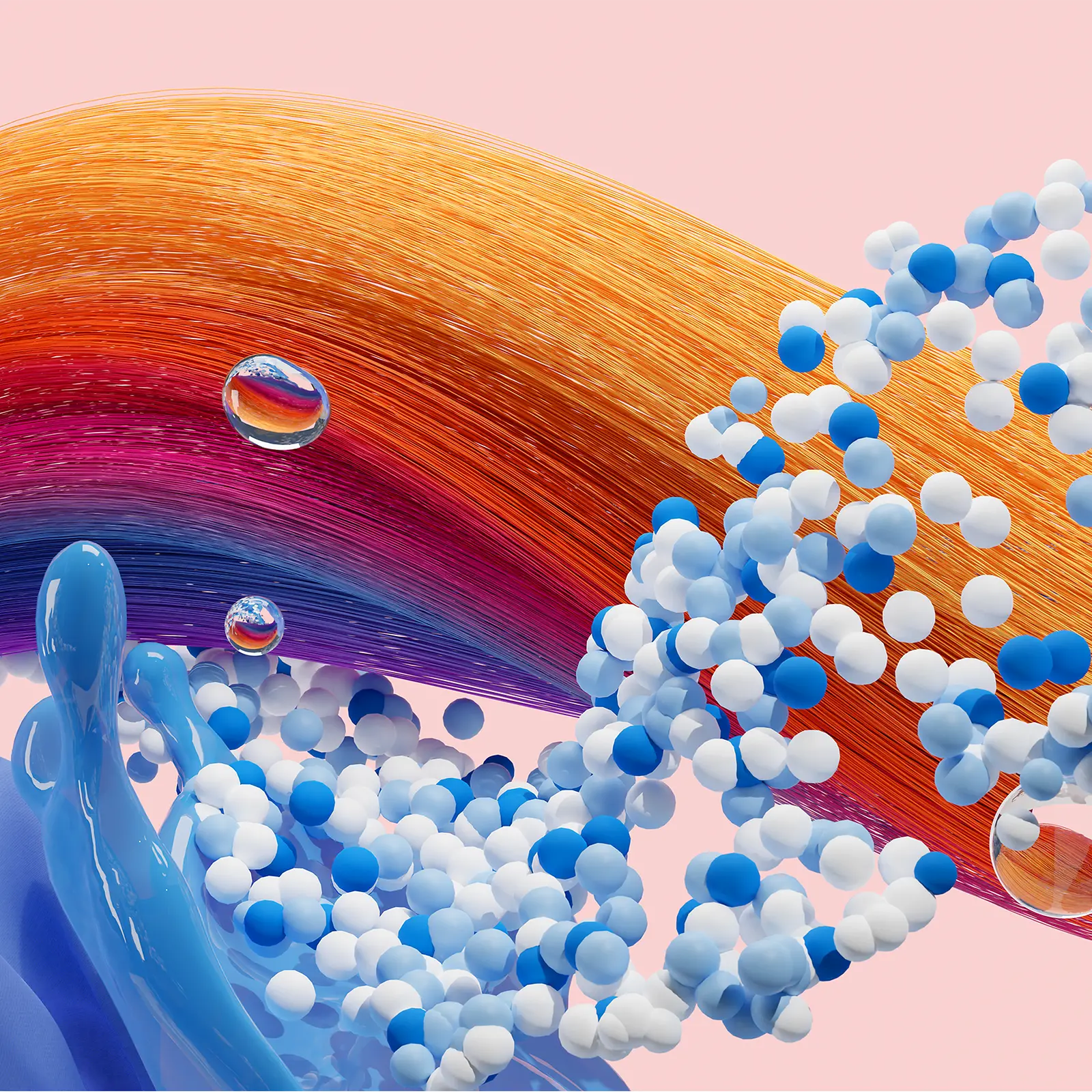 Abstraktní obrázek představující obchodní značku Henkel Consumer Brand, která reprezentuje produkty Hair a Laundry & Home Care.