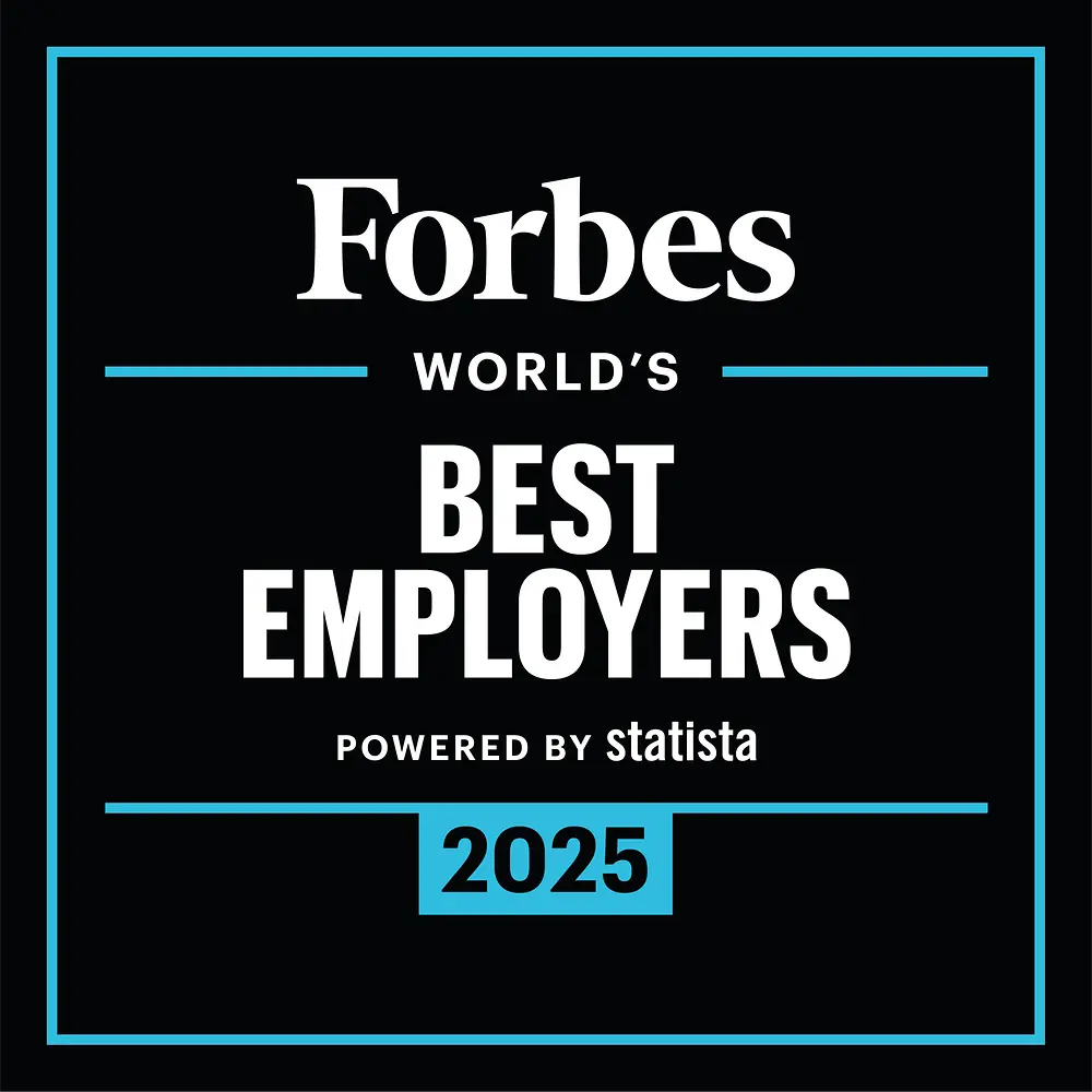 Logo ocenění Nejlepší zaměstnavatelé na světě časopisu Forbes.