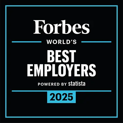 Logo ocenění Nejlepší zaměstnavatelé na světě časopisu Forbes.