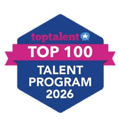 Logo ocenění Top 100 Talent Program 2026.