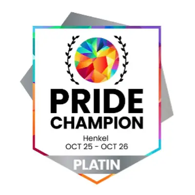 Zlatý šampion platinový 2025–2026, který oceňuje závazek společnosti Henkel k inkluzi a rovnosti LGBTQ+ na pracovišti.
