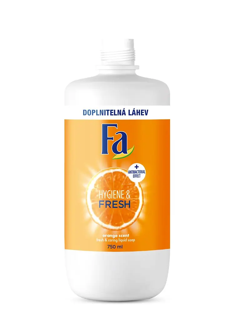 V drogeriích ROSSMANN je tekuté mýdlo Fa Hygiene & Fresh Orange dostupné v plnicí stanici k doplnění do láhví o velikosti 750 ml. Tato velikost není běžně dostupná.